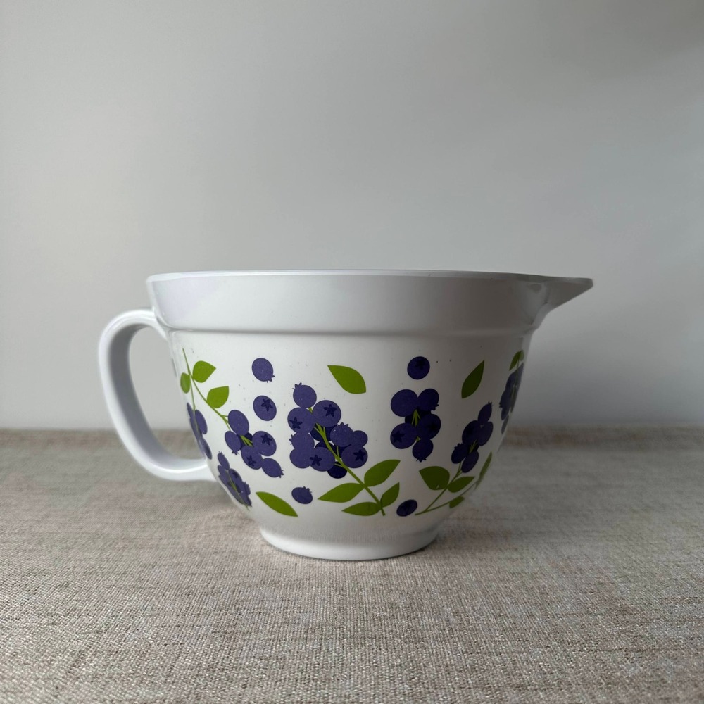 Stonewall Kitchen Blueberry Melamine Batter Bowl with Handle & Pour Spout